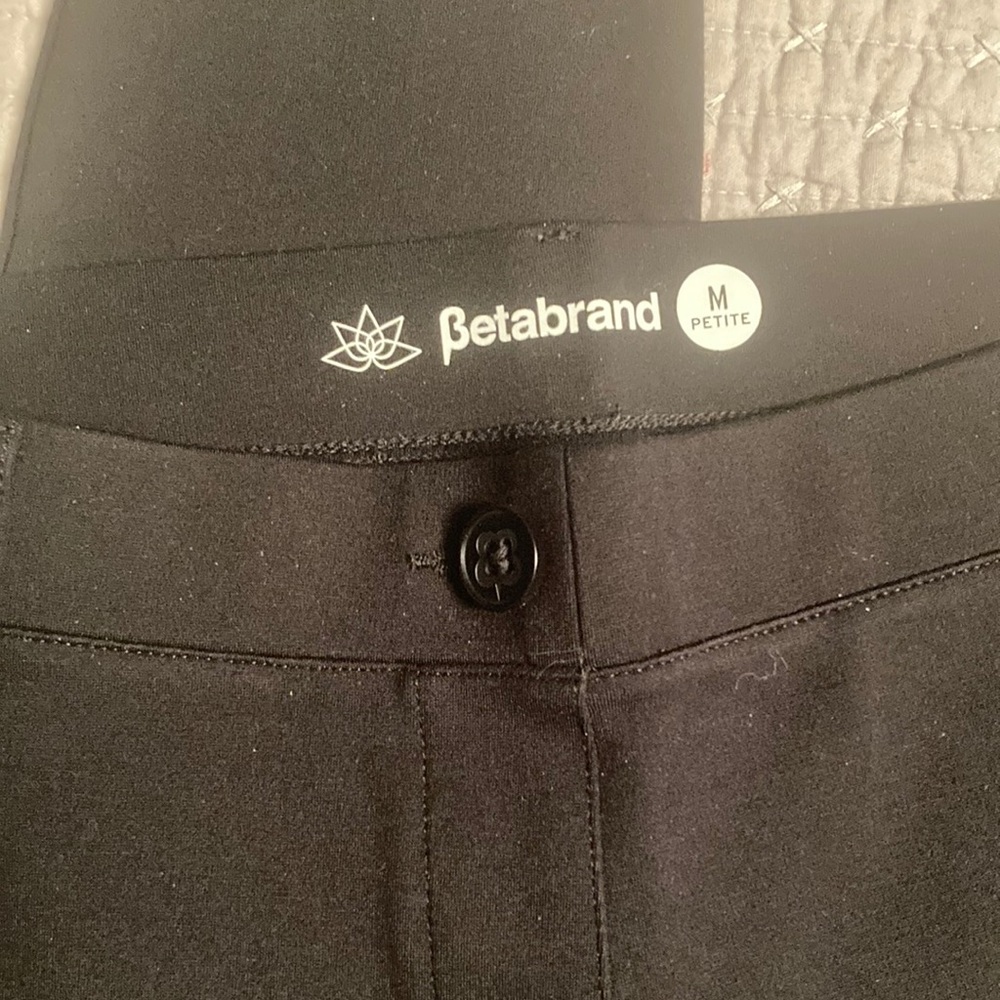 Beta Brand black stretchy (yoga) dress pants - skinny petite fit. Size M.